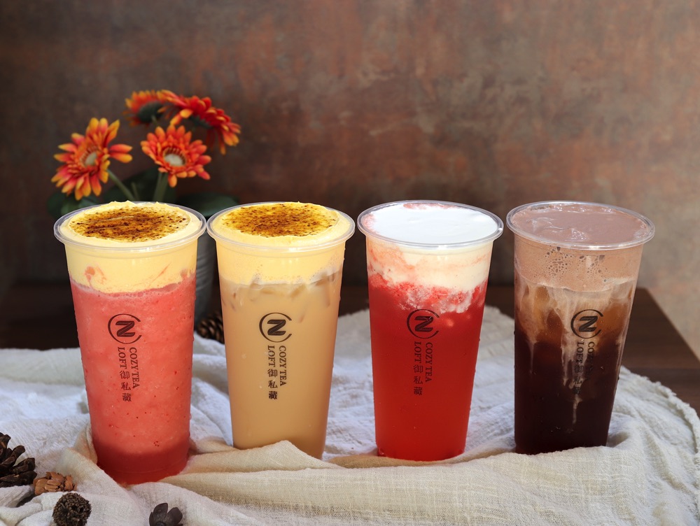 御私藏Cozy Tea Loft長榮店：嶄新三代店浪漫推出新系列飲品-濃郁奶蓋超滿足.吉普賽奶蓋系列買二送一.到9/12.ㄧ起享受浪漫的幸福飲品｜近台南成功大學