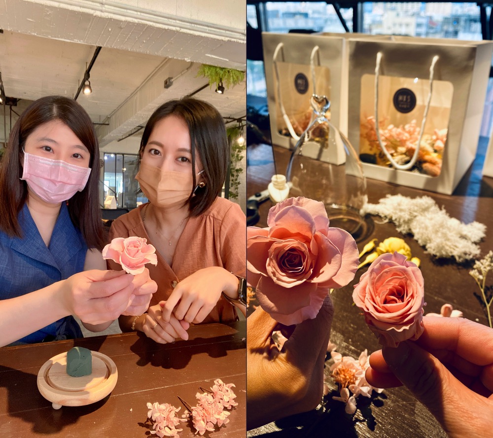 開箱手作課程-W&S 花泥製所：體驗玻璃花屋DIY/永生花DIY手作課程/乾燥花不凋花作品客製化訂做